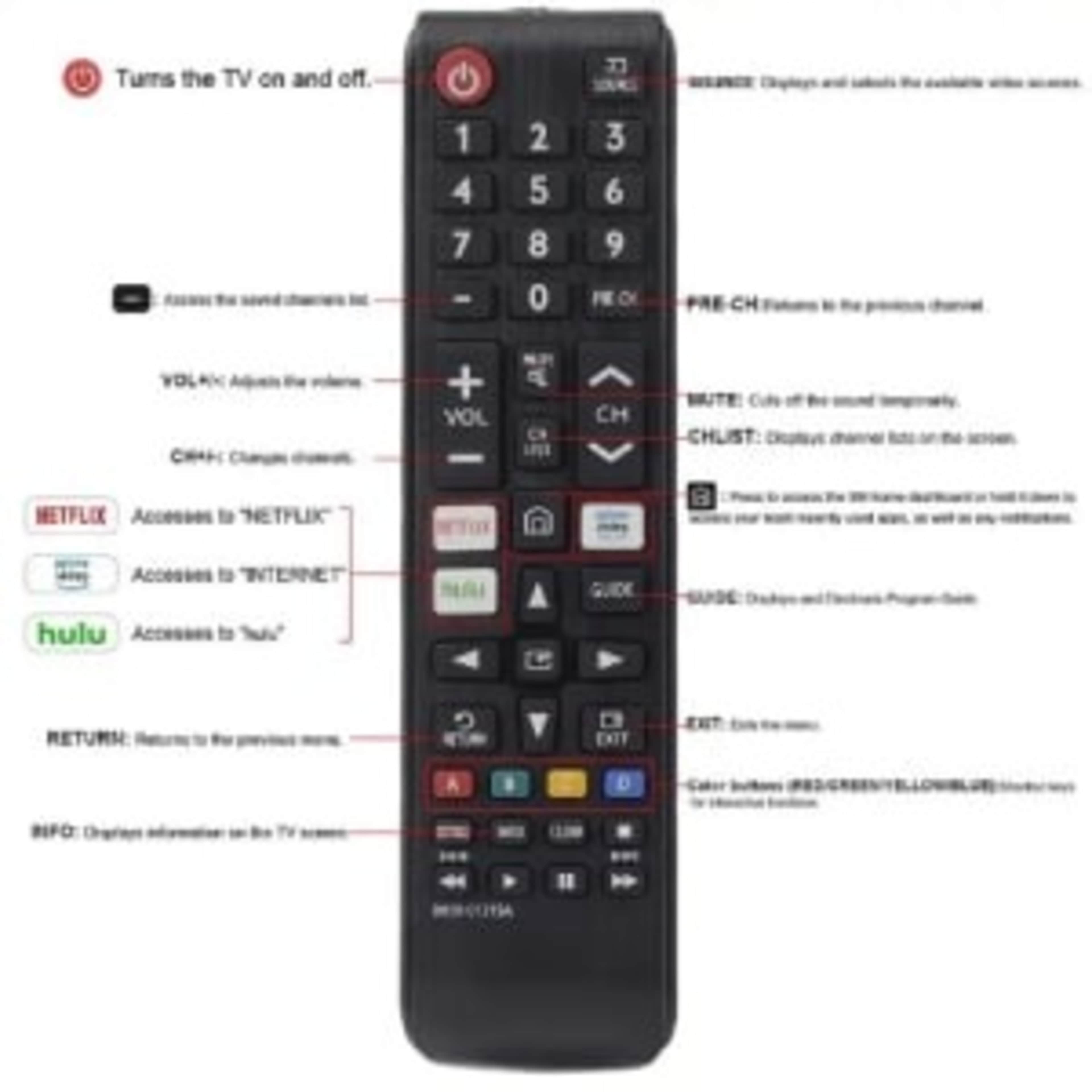 Samsung Tv Remote Control For Bn59-01315a